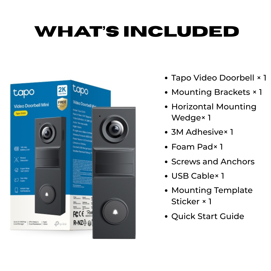 2K Wireless Smart Video Doorbell - 160° Wide View