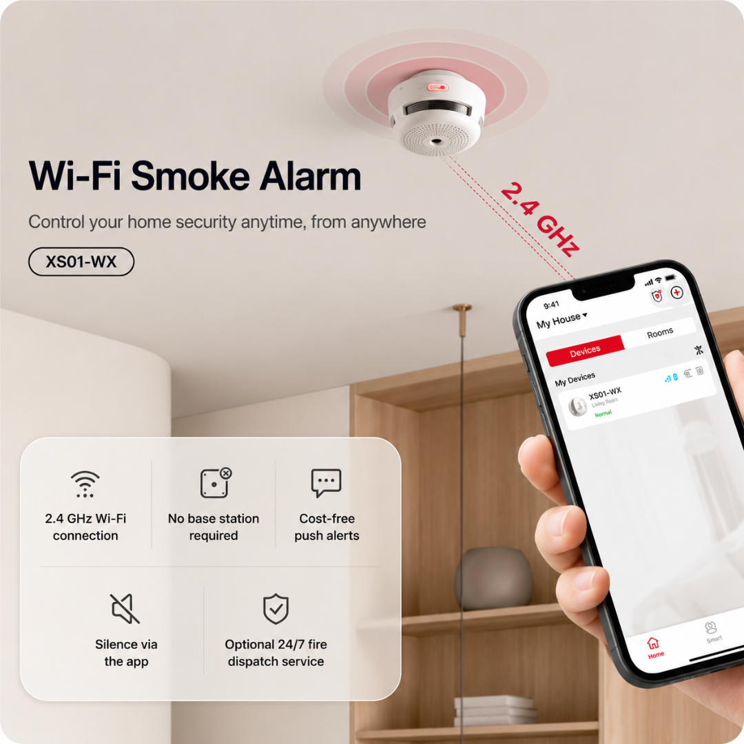 X-Sense XS01-WX Wi-Fi Smart Smoke Alarm – Real-Time App Alerts & Remote Monitoring