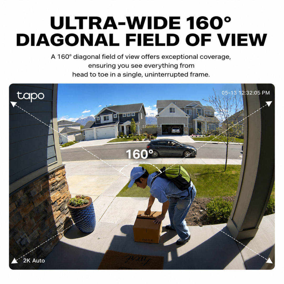 2K Wireless Smart Video Doorbell - 160° Wide View