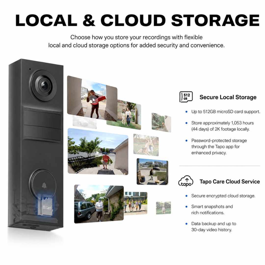 2K Wireless Smart Video Doorbell - 160° Wide View