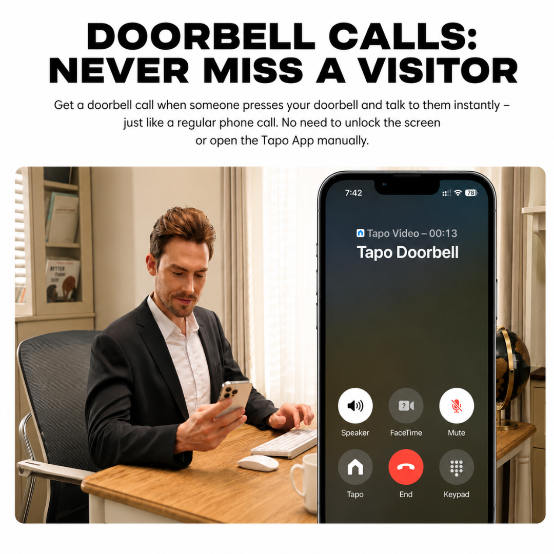 2K Wireless Smart Video Doorbell - 160° Wide View