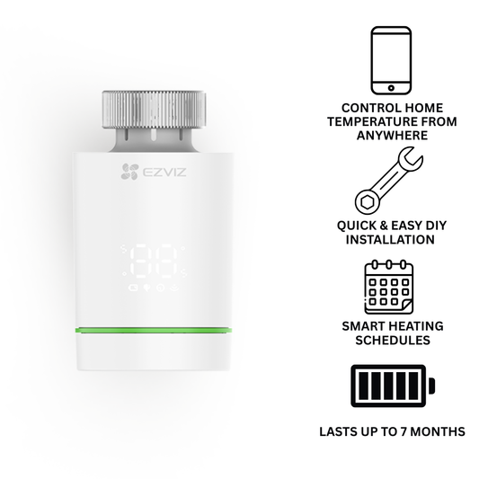 EZVIZ T55 Smart Radiator Thermostat – Smart Heating Control with App, Alexa & Google Assistant