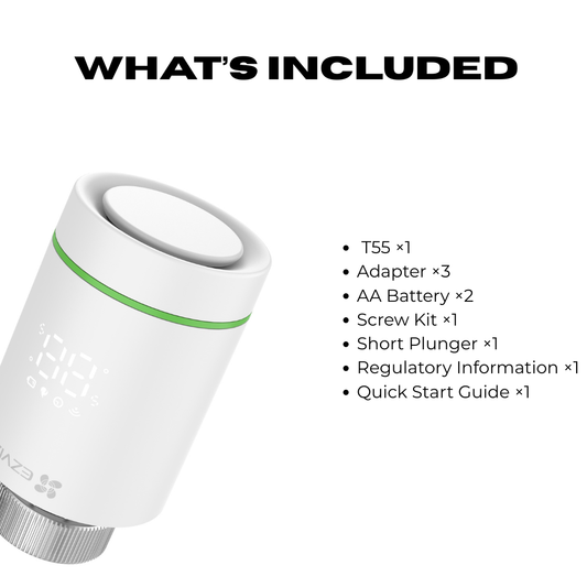 EZVIZ T55 Smart Radiator Thermostat – Smart Heating Control with App, Alexa & Google Assistant