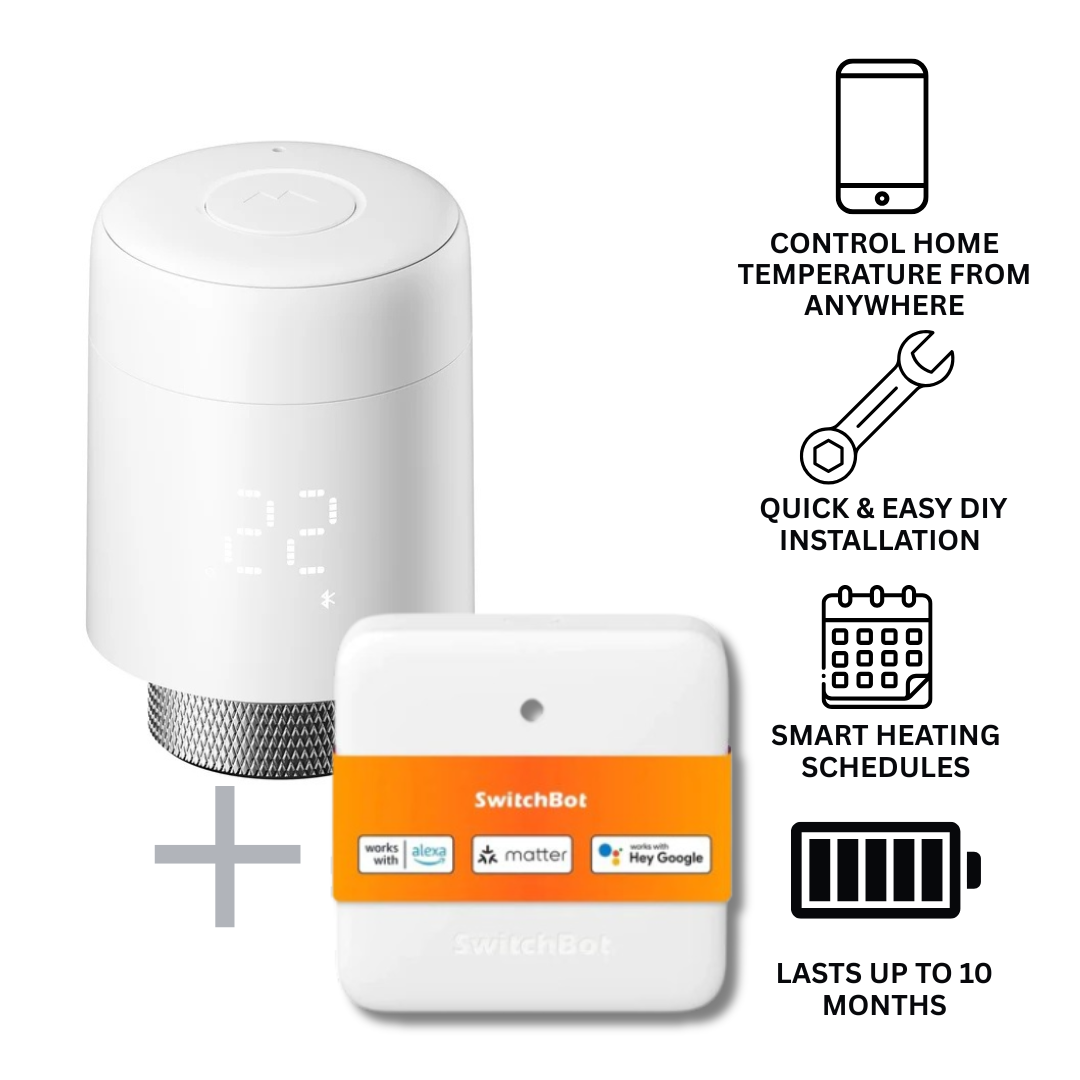 SwitchBot Smart Radiator Thermostat + Hub Mini - App & Voice Controlled Heating