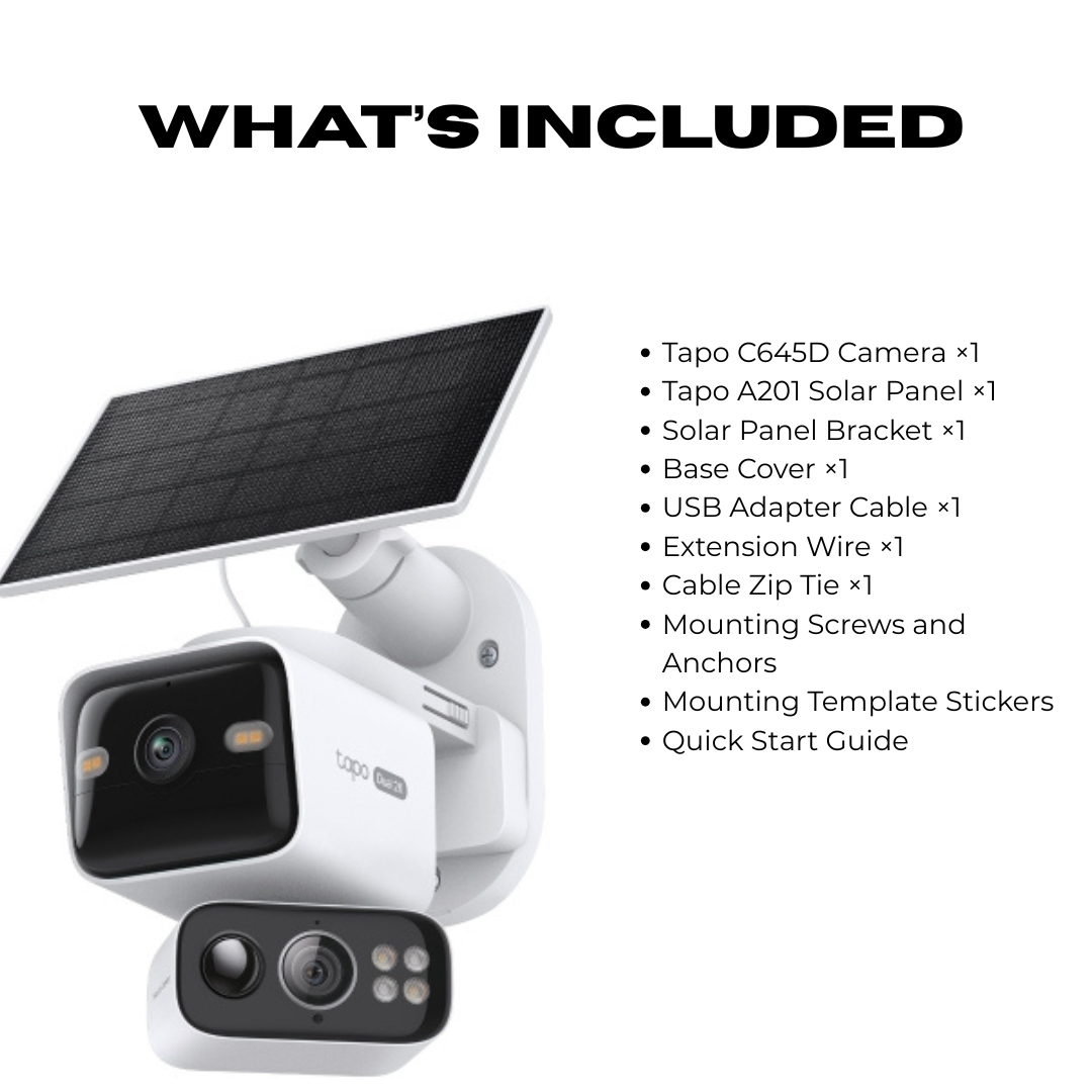 Solar-Powered Dual-Lens Security Camera C645D KIT