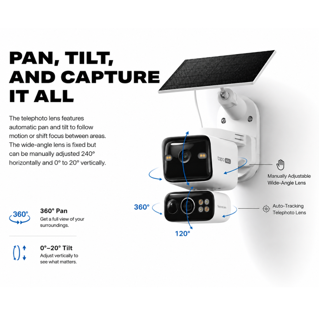 Solar-Powered Dual-Lens Security Camera C645D KIT