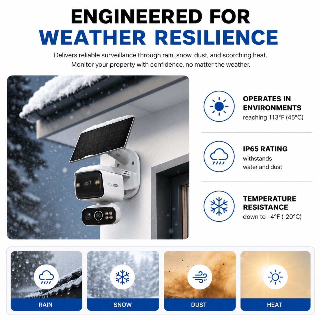Solar-Powered Dual-Lens Security Camera C645D KIT