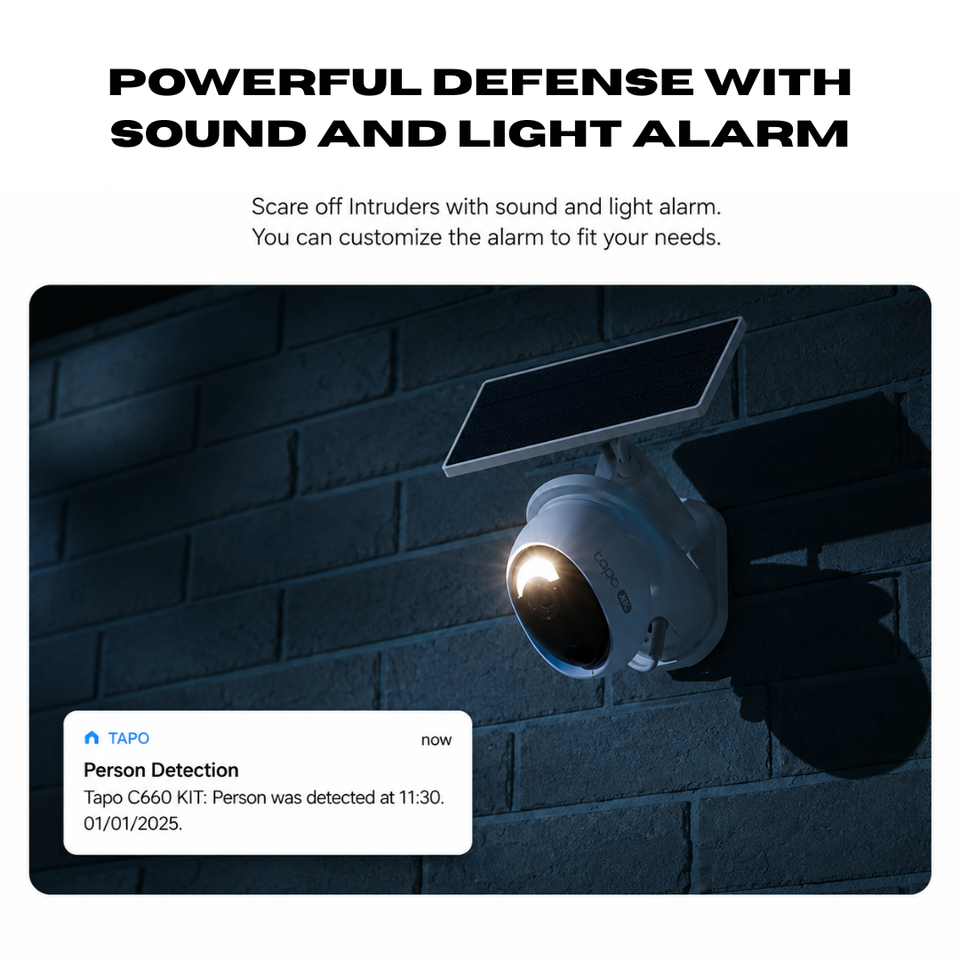 4K Solar Powered Security Camera with 360° Smart Protection | Wireless