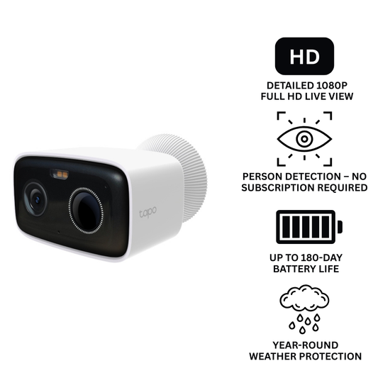 Battery-Powered Outdoor Security Camera - Up to 180-Day Battery Life