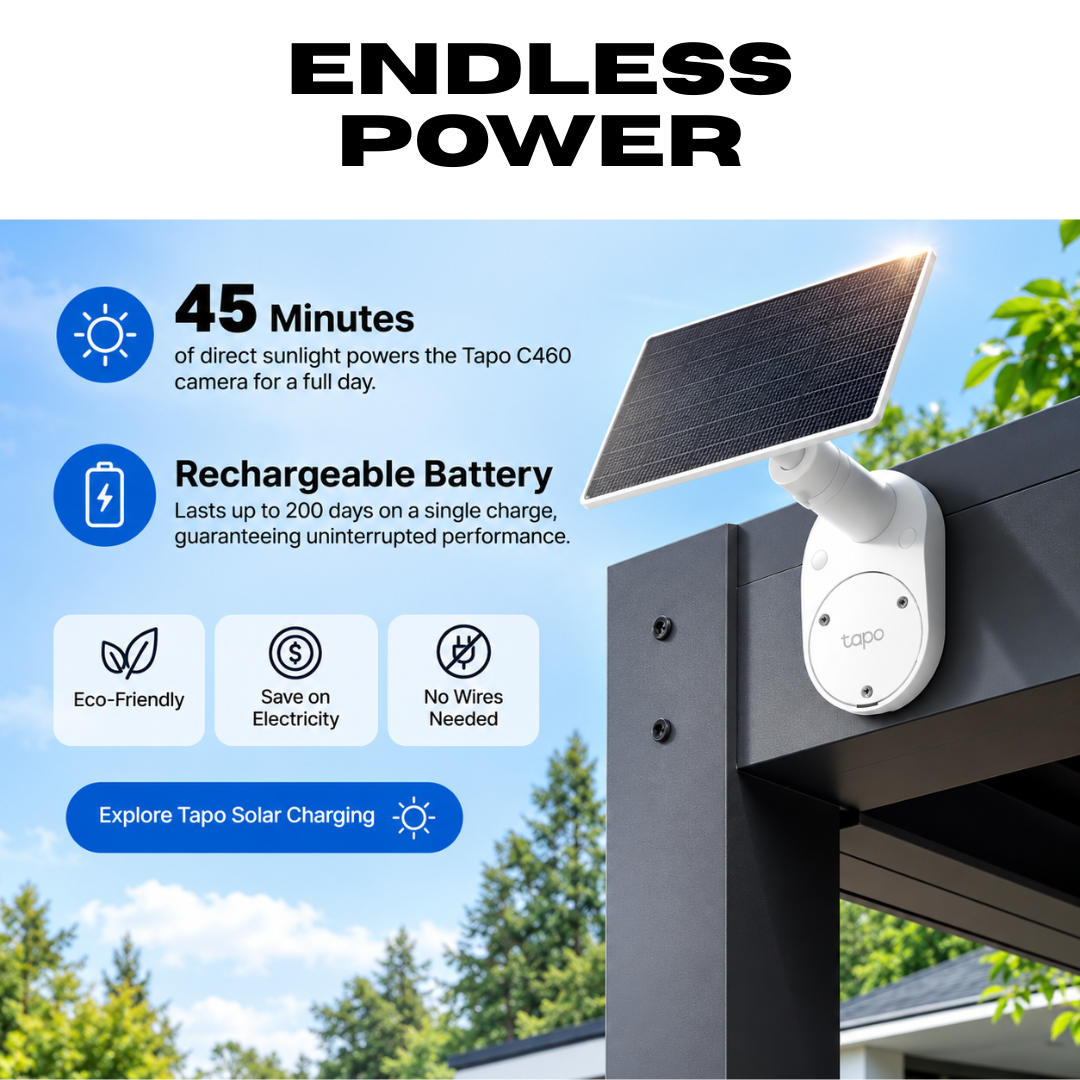 Battery / Solar-Powered Security Camera Kit - Local & Cloud Storage