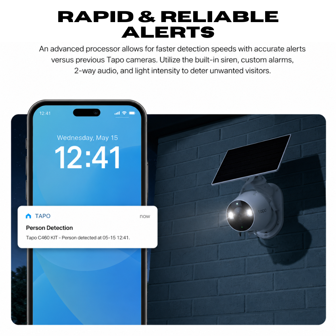 Battery / Solar-Powered Security Camera Kit - Local & Cloud Storage