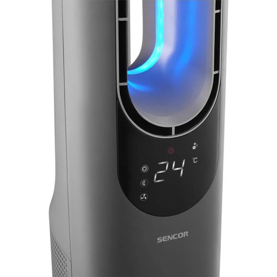 Sencor SFH 3704SL Bladeless PTC Ceramic Heater | 2000W | Ioniser | Remote Control | 50° Oscillation | 12-Hour Timer
