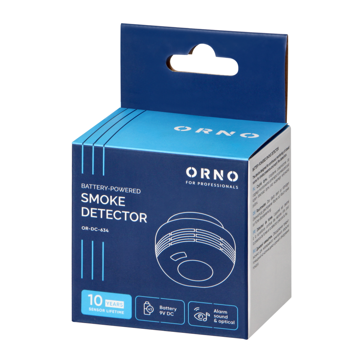 ORNO Standalone Smoke Detector with Replaceable 9V Battery | 10-Year Lifespan