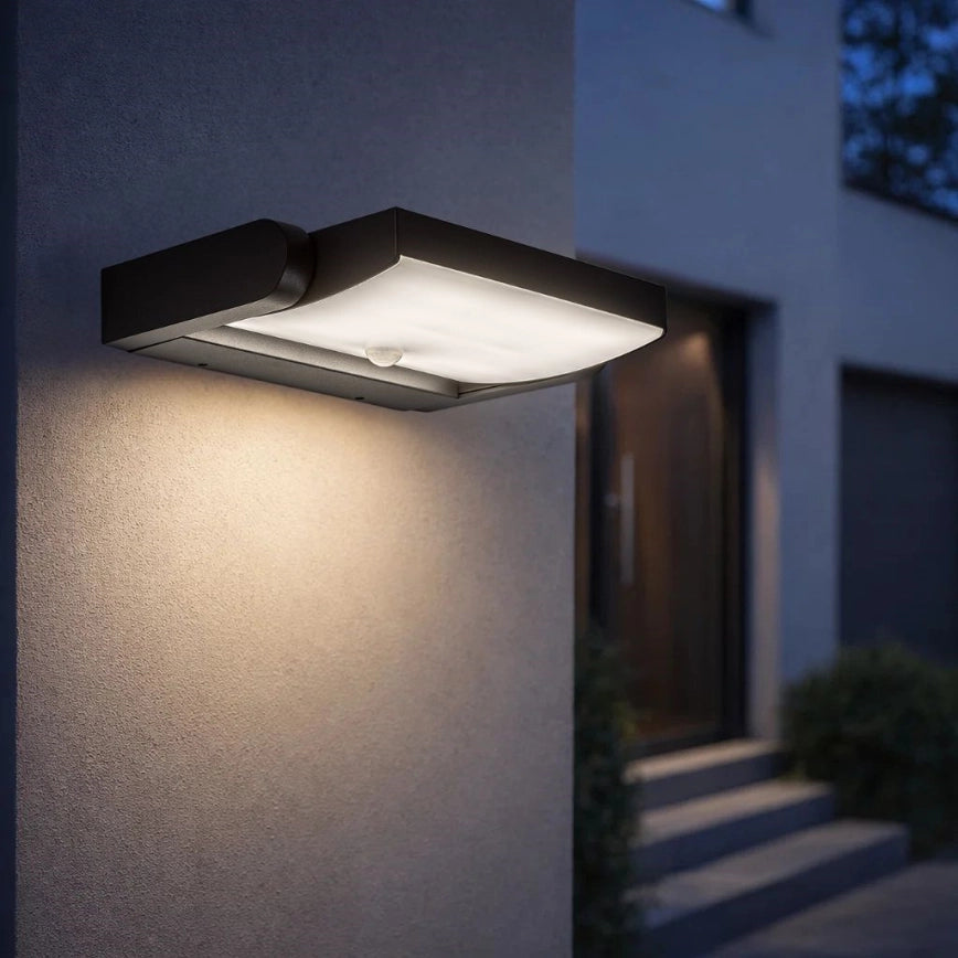 LED Outdoor Wall Light with Day/Night Motion Sensor – Brilagi 18W Anthracite