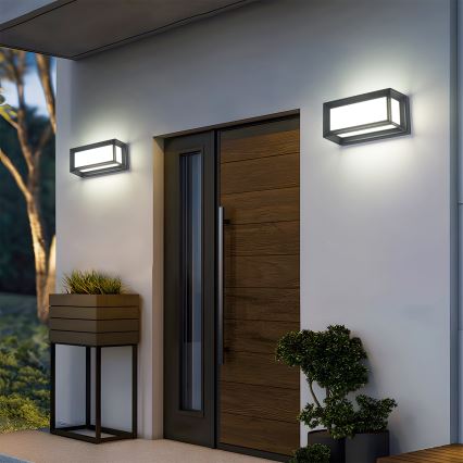 Outdoor LED Wall Light with Motion & Dusk Sensor – Brilagi 12W, IP44, Anthracite
