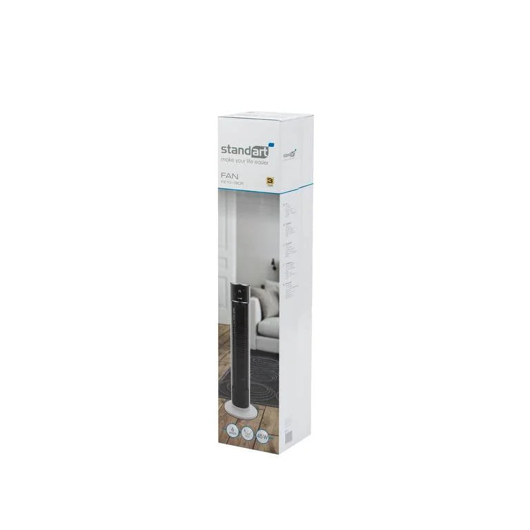 Standart FZ10-19CR Tower Fan | 45W | 6 Speeds | Remote Control | 12-Hour Timer | Oscillating Cooling Fan