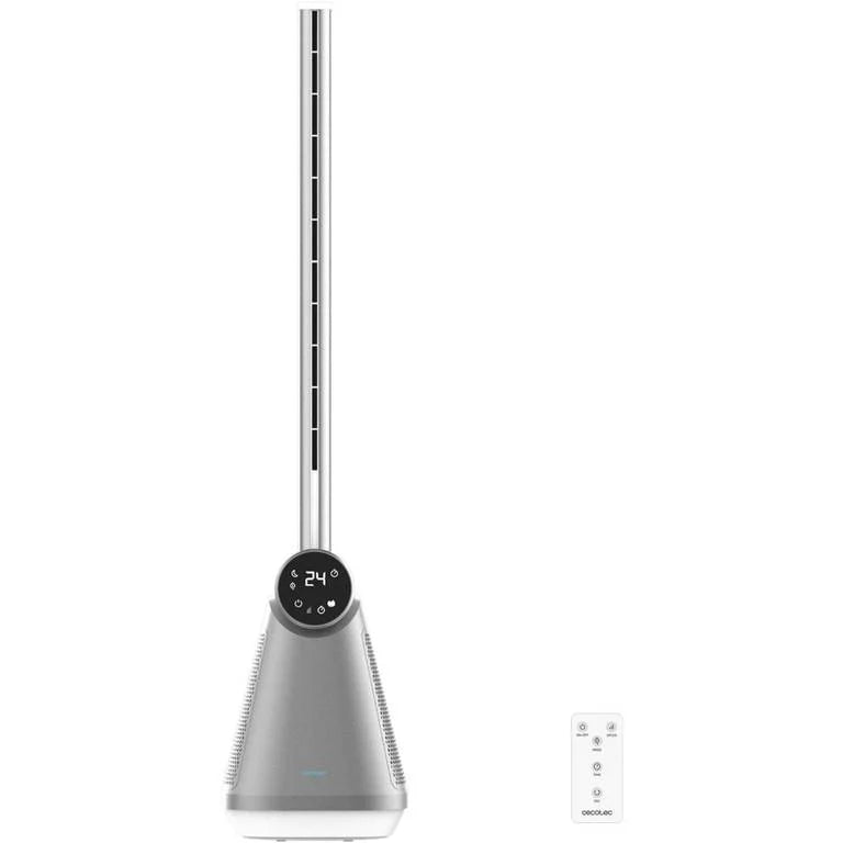 Cecotec EnergySilence 9890 Skyline Bladeless Tower Fan | 50W | Remote Control | 3 Speeds | 3 Modes | 15-Hour Timer | Oscillating Cooling Fan