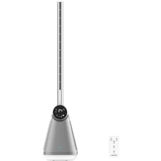 Cecotec EnergySilence 9890 Skyline Bladeless Tower Fan | 50W | Remote Control | 3 Speeds | 3 Modes | 15-Hour Timer | Oscillating Cooling Fan