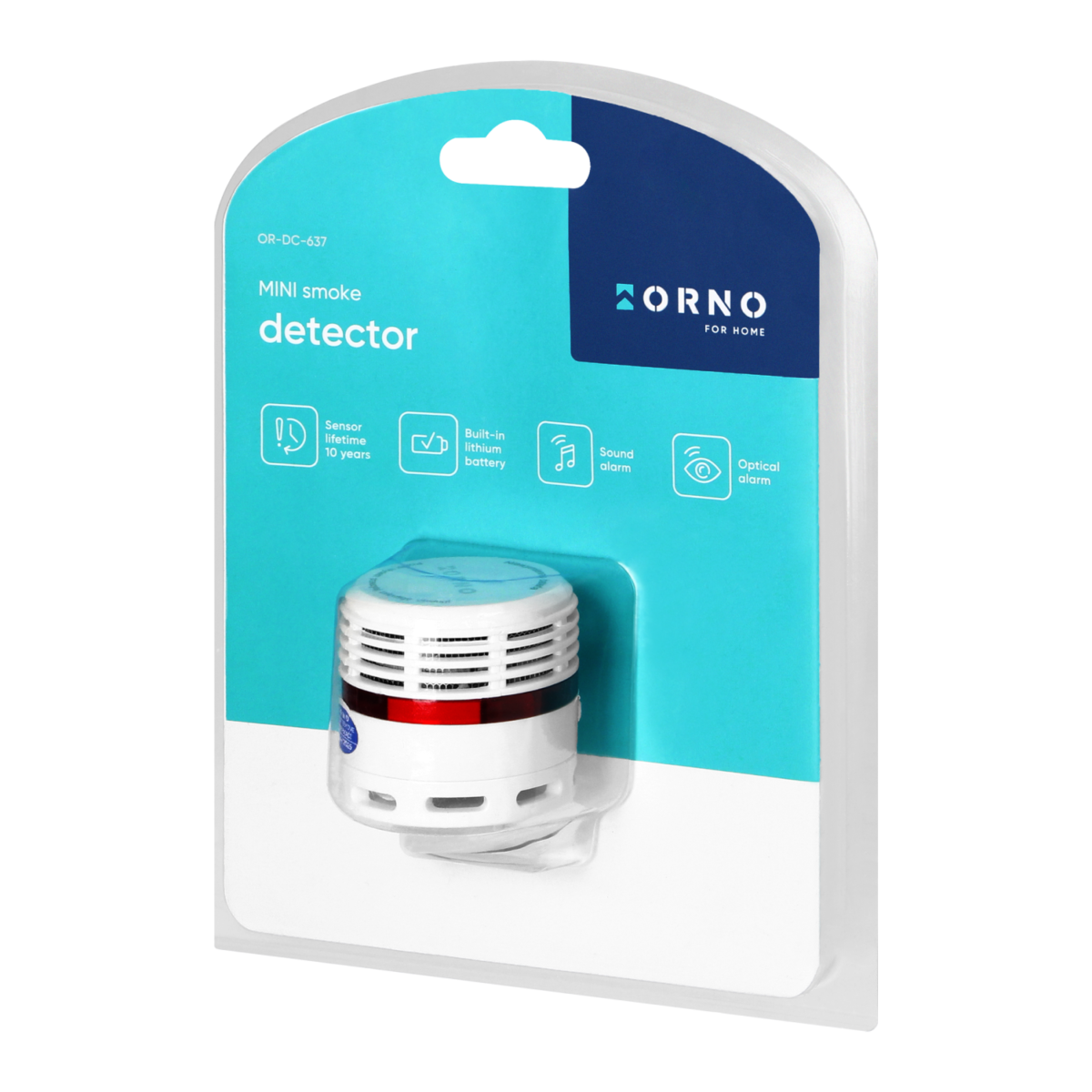 ORNO MINI 45mm Compact Smoke Detector | 10-Year Lithium Battery