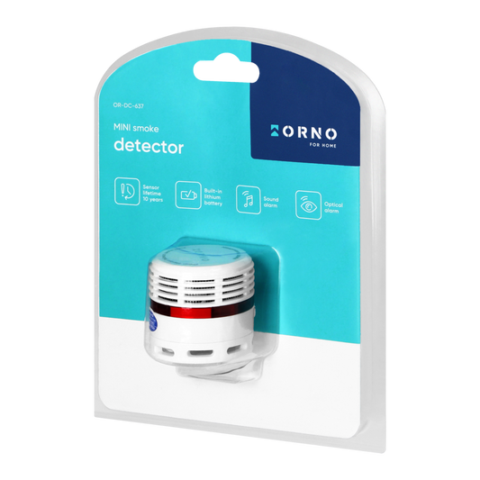 ORNO MINI 45mm Compact Smoke Detector | 10-Year Lithium Battery