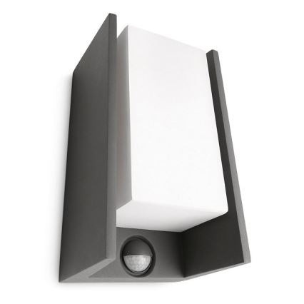 Philips LED-Ready Outdoor Wall Light with PIR Sensor – Aluminium, Anthracite