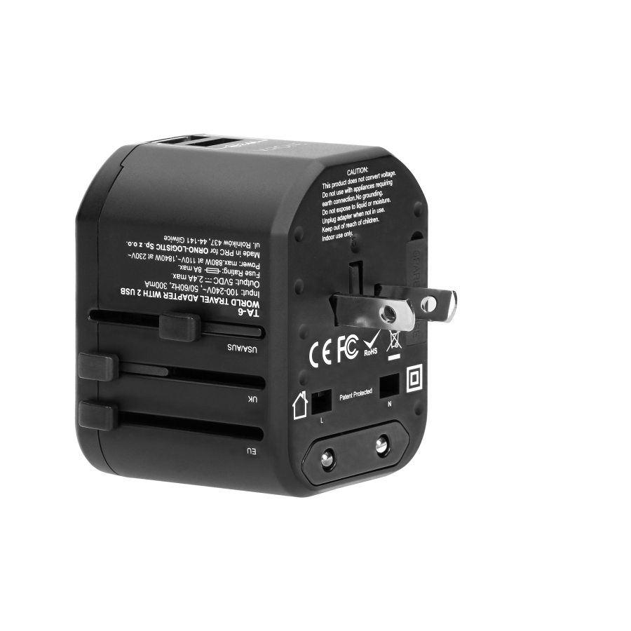 Universal Plug Adapter for USA, UK, EU & Australia