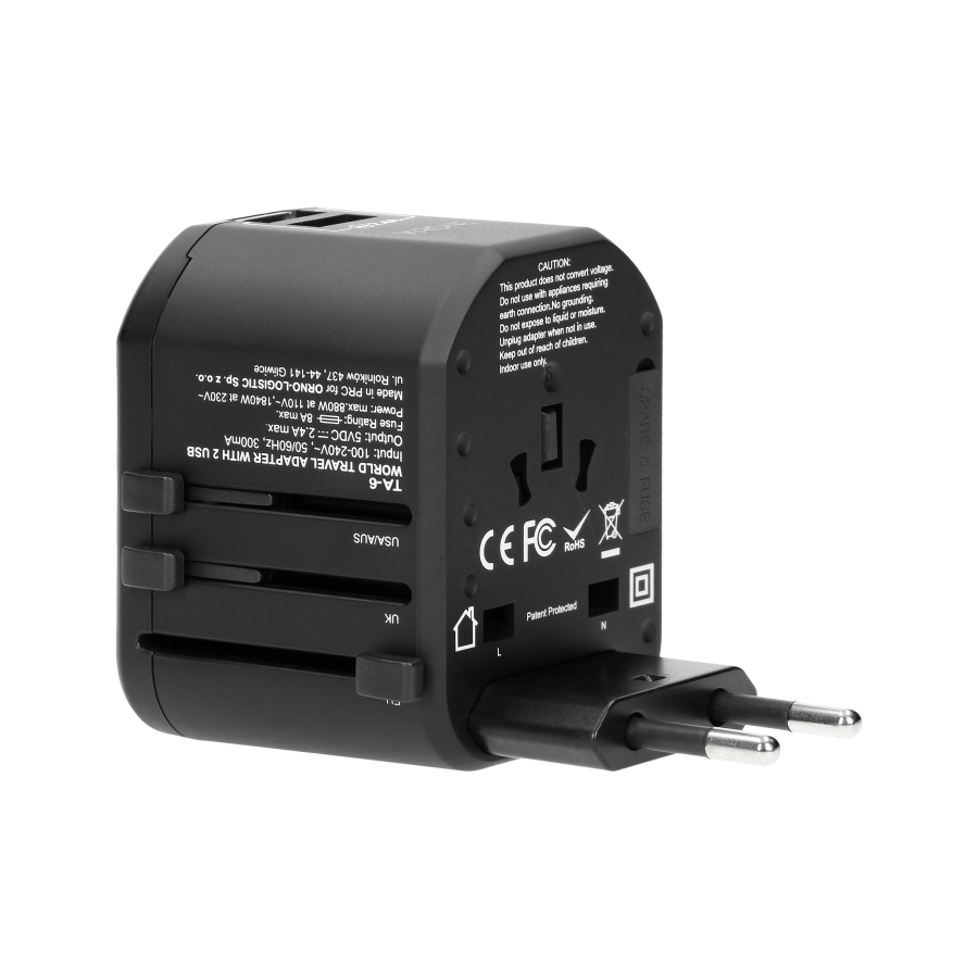 Universal Plug Adapter for USA, UK, EU & Australia