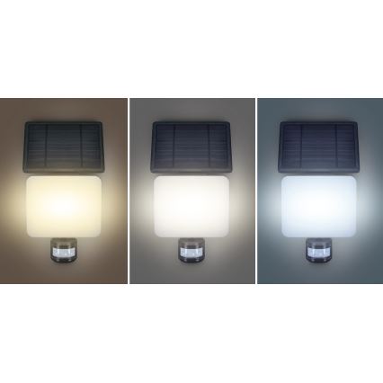 Solar Powered LED Floodlight with Adjustable Colour Temperature – 11W Black